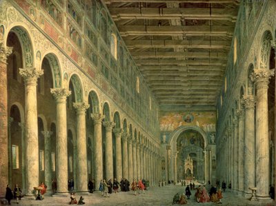 Interior of the Church of San Paolo Fuori le Mura, Rome by Giovanni Paolo Pannini